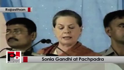 Sonia Gandhi in Barmar (Rajasthan) talks about Food Security Bill