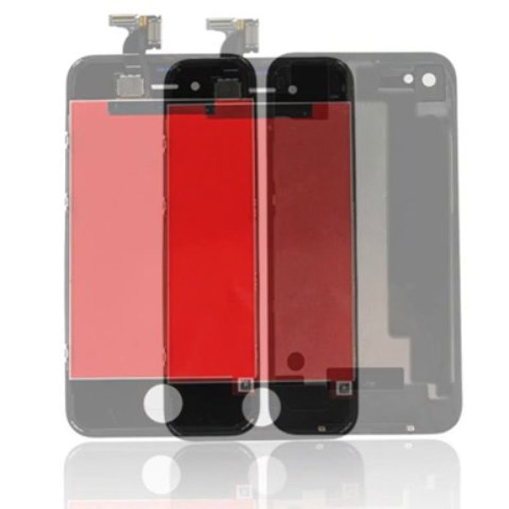 Hytparts.com-For iPhone 4S Front LCD Digitizer Screen & Back Cover Replacement Mirror Green Conversion Kit