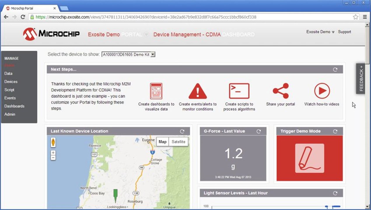 Microchip M2M Development Platform for CDMA Web Portal Overview