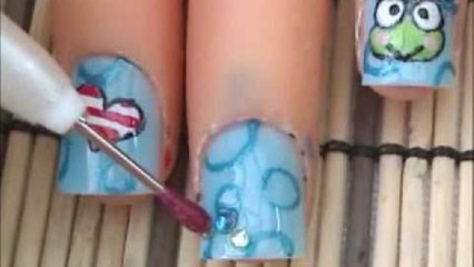 Sanrio#4: *Keroppi Nail Art Design Tutorial* Short Nails