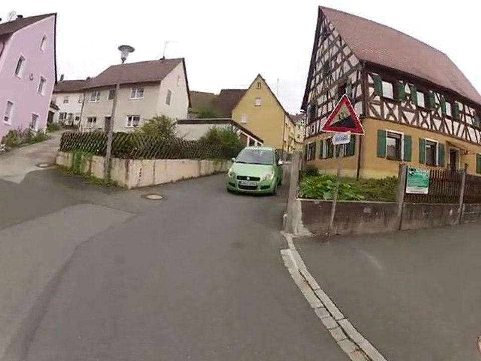 Rennrad-Tour östliche Hersbrucker Schweiz: Kirchensittenbach - Stöppach (Helmkamera)