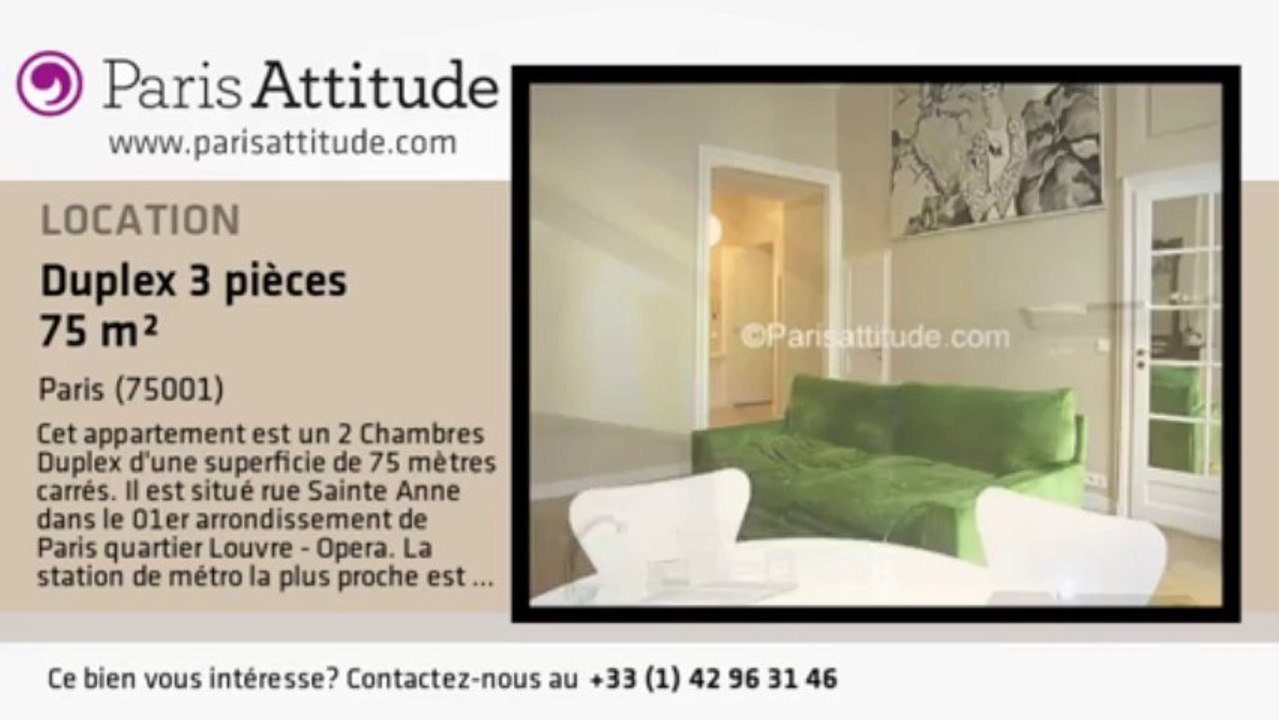 Duplex 2 Chambres à louer - Palais Royal, Paris - Ref. 4762