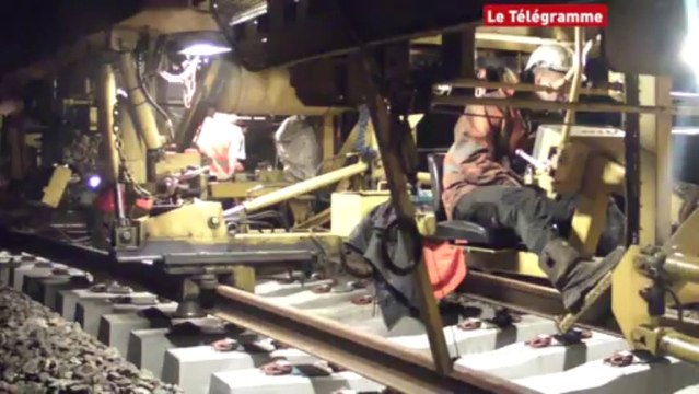 SNCF. Impressionnant chantier de nuit entre Brest et Morlaix