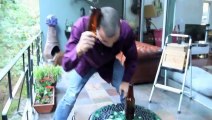 Steve-O vs. Beer Bottle - Dumb guys breaking bottles with head!