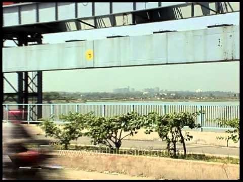 Lotus Temple and Delhi Metropolis from across the Yamuna