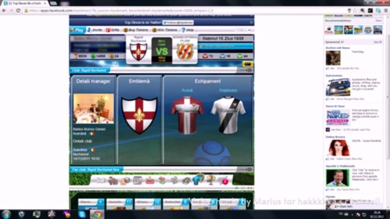 Top Eleven Football Manager Tokens Hack tool 2013