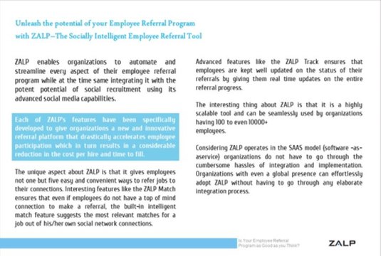 Employee Referral Program Benefits: Zalp