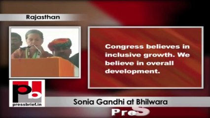 Sonia Gandhi in Bhilwara talks about Food Security law; attacks opposition