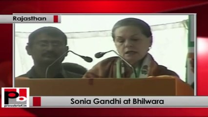 Sonia Gandhi in Bhilwara takes on opposition; says they mislead people