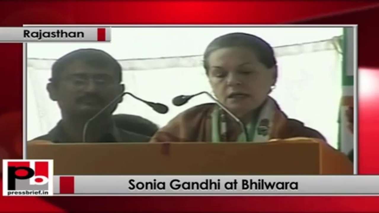 Sonia Gandhi in Bhilwara takes on opposition; says they mislead people