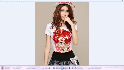 เสื้อยืดแฟชั่น นำเข้า ฟรีไซส์ สีขาว - พร้อมส่งQI006 ราคา670บาท