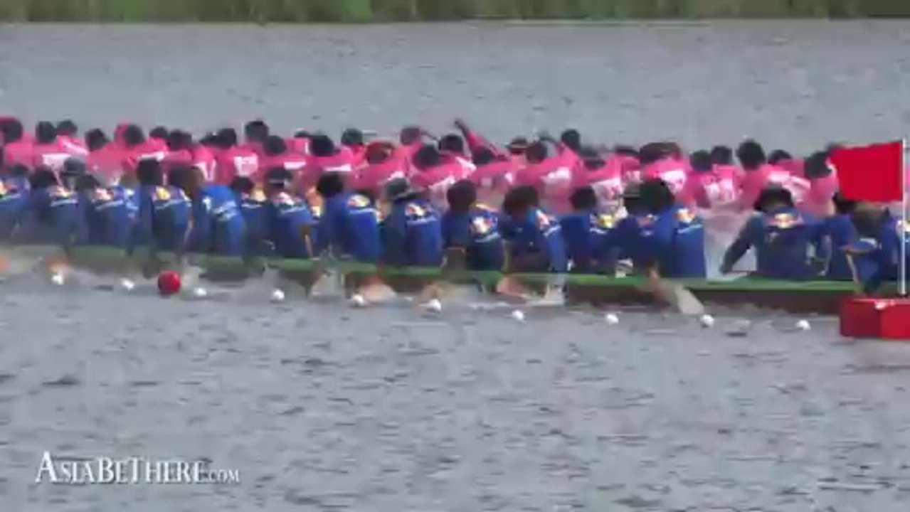 Biggest Traditional Long-Tailed Boat Race ever in Thailand, King's Cup 2013