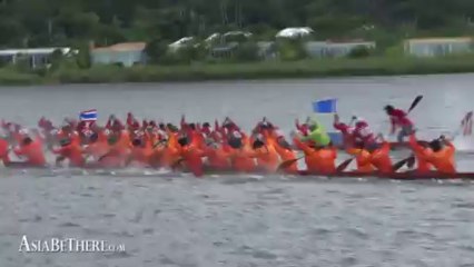 Khao Tao Reservoir in Thailand, King's Cup 2013 Long Tail Boat Racing