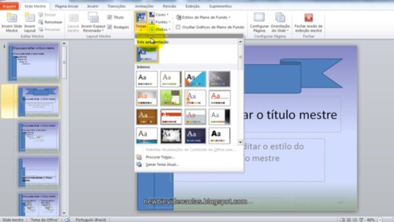 Power Point 2010 (aula 4) para iniciantes - Editando Slide Mestre