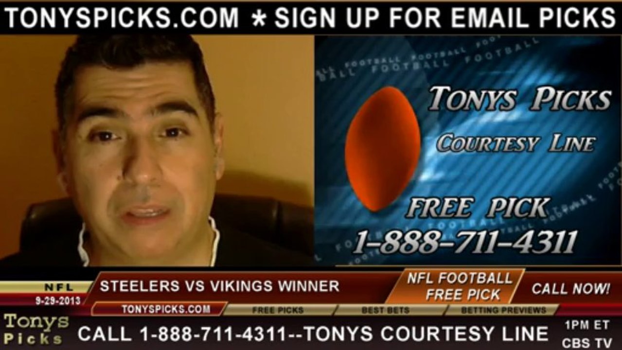 Minnesota Vikings vs. Pittsburgh Steelers Pick Prediction NFL Pro Football Odds Preview 9-29-2013