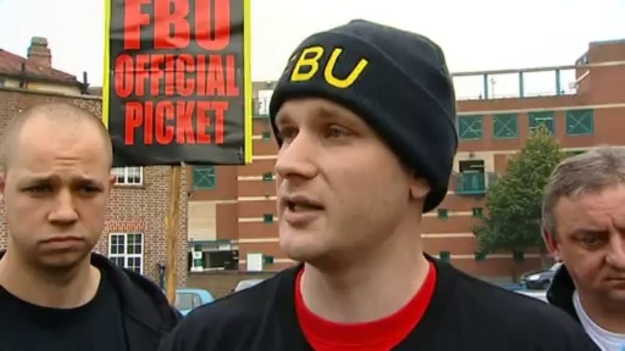 Firefighters strike in pensions row