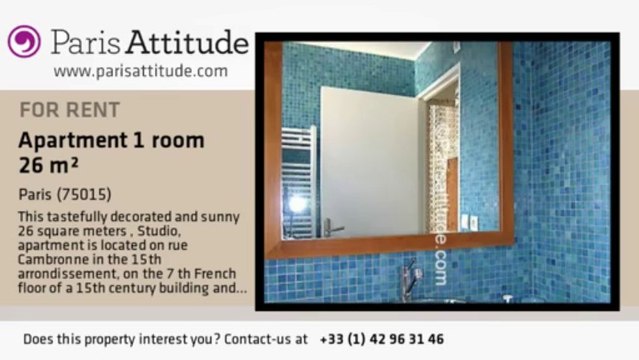 Studio Apartment for rent - Motte Piquet Grenelle, Paris - Ref. 1901