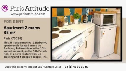 1 Bedroom Apartment for rent - Poissonnière, Paris - Ref. 3476