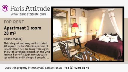 Studio Apartment for rent - St Paul, Paris - Ref. 3722