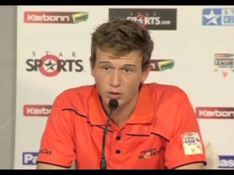 Perth Scorchers bowler Joel Paris press conference