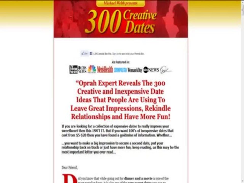 300 Creative Dates By Oprah Dating And Relationship Expert Review and Bonus