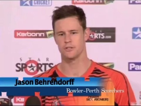Perth Scorchers bowler Jason Behrendorff press meet