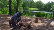 KAMP SANDALYESİ NASIL YAPILIR- KAMP ATEŞİ NASIL YAKILIR Make A Swedish Log Stove and Camp Chair Without Cordage or Nails