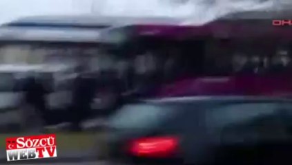 Belediye otobüsü şoförü sopayı kaptı ve…