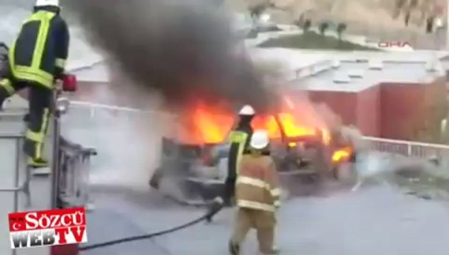 Lpg’li araç alev topuna döndü