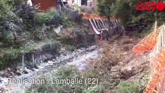 Travaux sur une berge du Gouessant - Sécurisation d'une berge du Gouessant