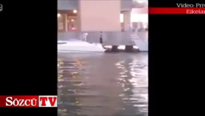 Binanın en üst katından suya atlayan çılgın adam