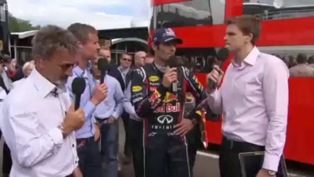 BBC F1 2011: Mark Webber interviewed on the F1 Forum (2011 Belgian Grand Prix)