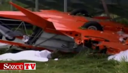 Motoru duran uçak böyle düştü