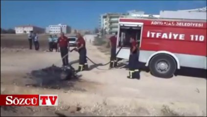 Babasına kızdı, motosikletini yaktı