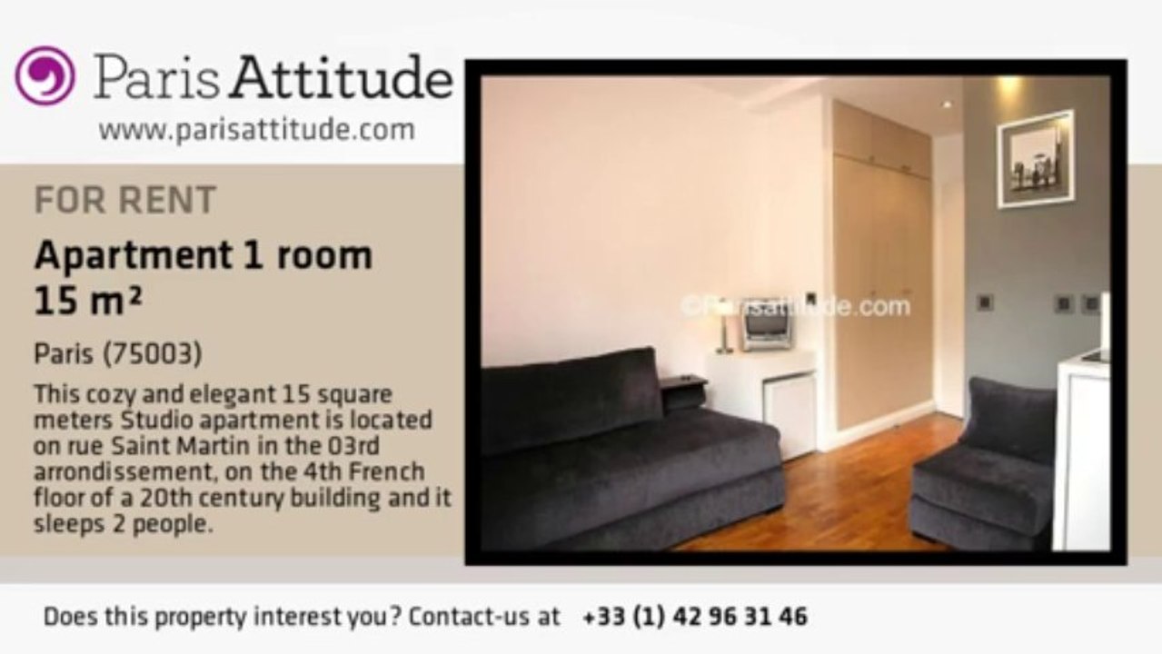 Studio Apartment for rent - Centre George Pompidou, Paris - Ref. 5087