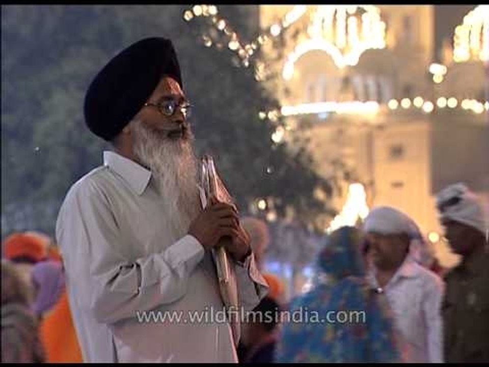Sikh devotees paying obeisance at the Golden Temple