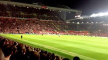 Liverpool fans throw flair at utd fans