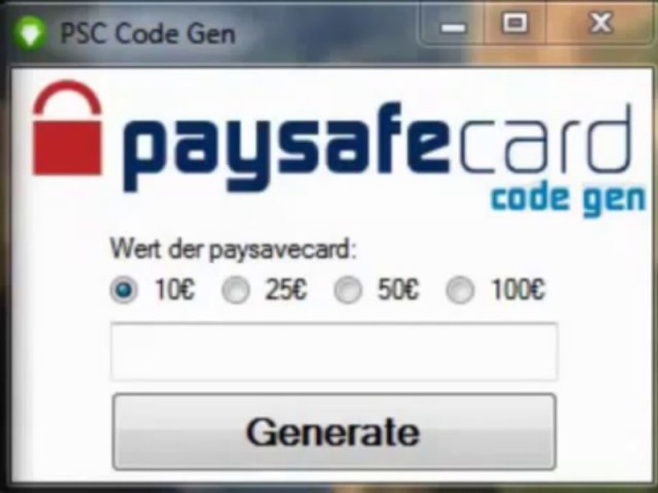 Paysafecard Generator 2013 - No Survey - Working