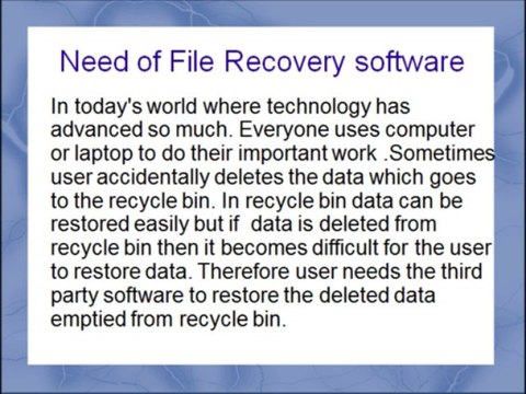 File recovery tool to recover deleted file