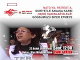 Suriye ile savaşa hayır eylemi Canlı yayınla Ulusal Kanal'da