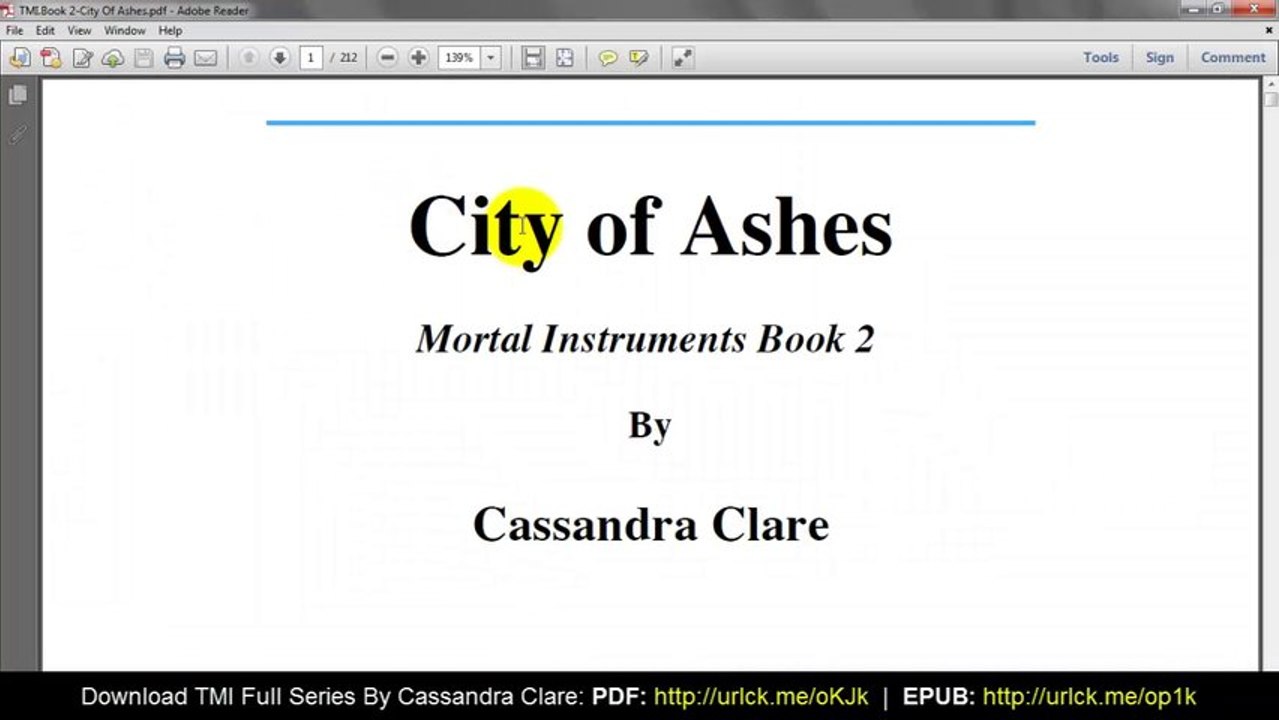 The Mortal Instruments: City of Ashes (2008) Free Download (pdf & epub) by Cassandra Clare