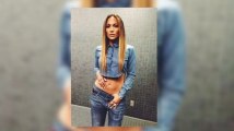 Jennifer Lopez Shows Off Her Toned Midriff in Cropped Denim Outfit