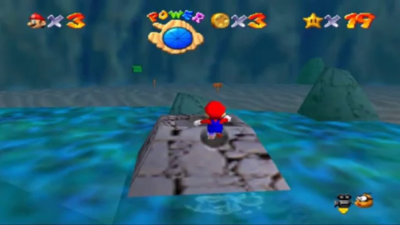Super Mario 64 - Baie des Pirates - Etoile 5 : Canon vers les piliers
