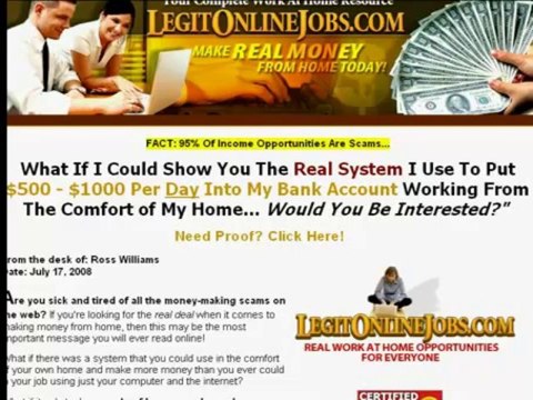 Legit Online Jobs Review - 100's of ways to make money online from home