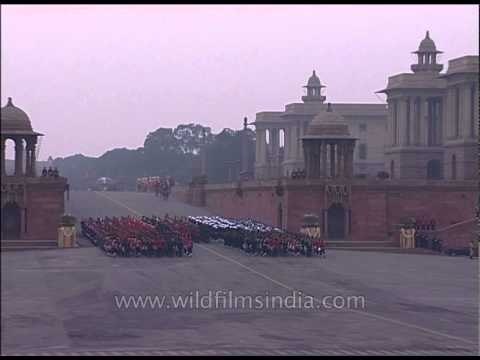 Military bands performing on Beating Retreat ceremony