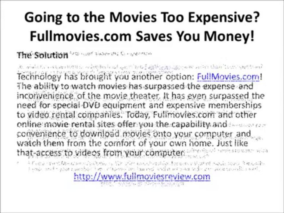 Going to the Movies Too Expensive Fullmovies com Saves You Money!