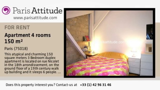 3 Bedroom Duplex for rent - Sacré Cœur, Paris - Ref. 4000