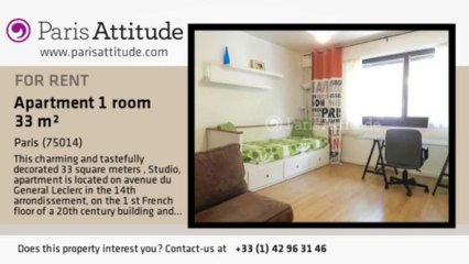 Studio Apartment for rent - Alésia, Paris - Ref. 6563