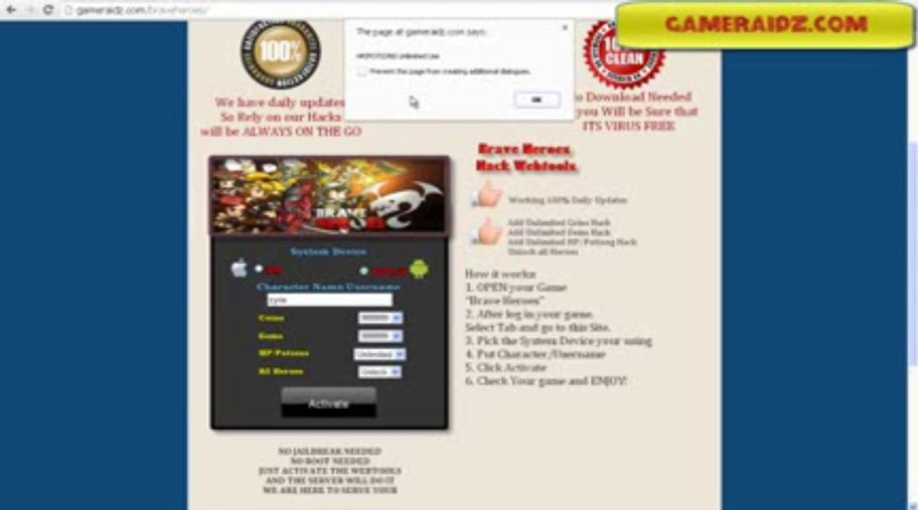 Brave Heroes Hack # Cheat # FREE Download October 2013 Update iOS, Android