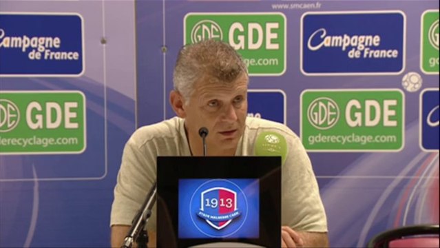 Conférence de presse SM Caen - Havre AC (1-0) : Patrice GARANDE (SMC) - Erick MOMBAERTS (HAC) - 2013/2014